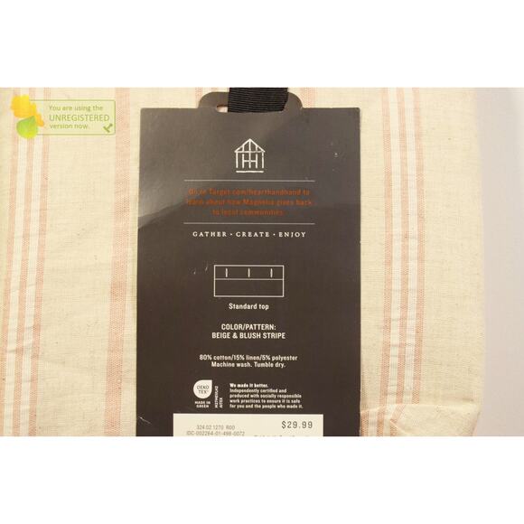 Hearth & Hand with Magnolia Vertical Stripe Shower Curtain Beige/Blush* - Picture 5 of 5